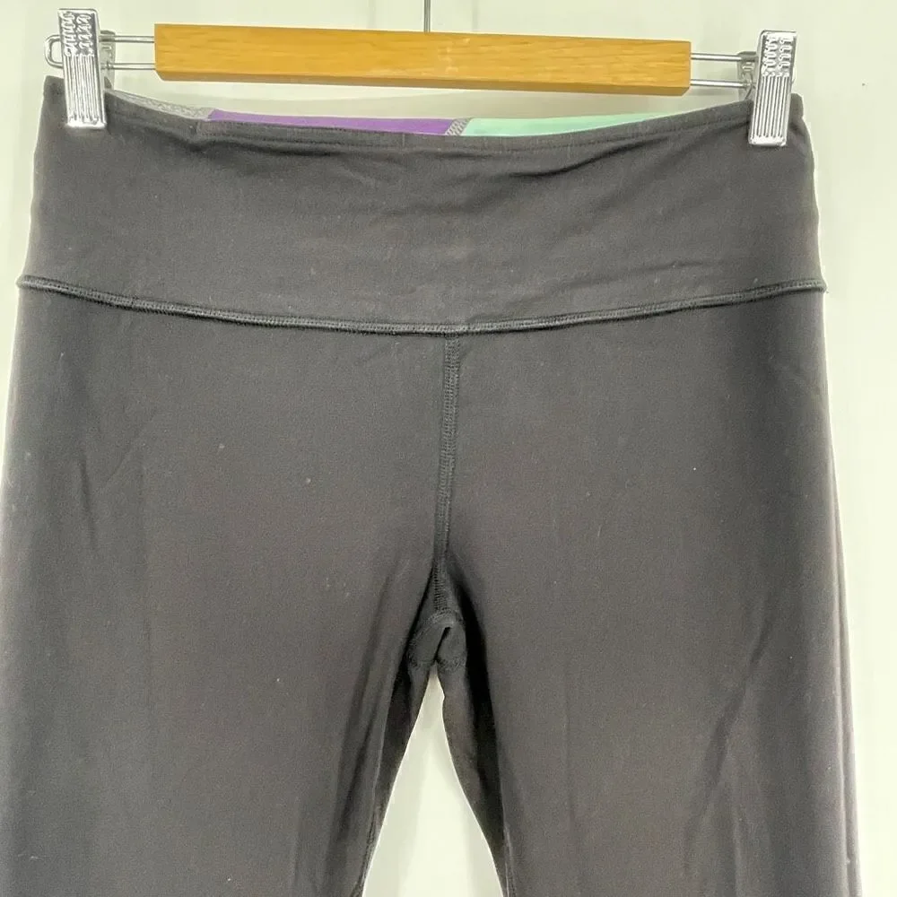Lululemon Black Skinny Groove Reversible Yoga Pant Leggings Size 6
